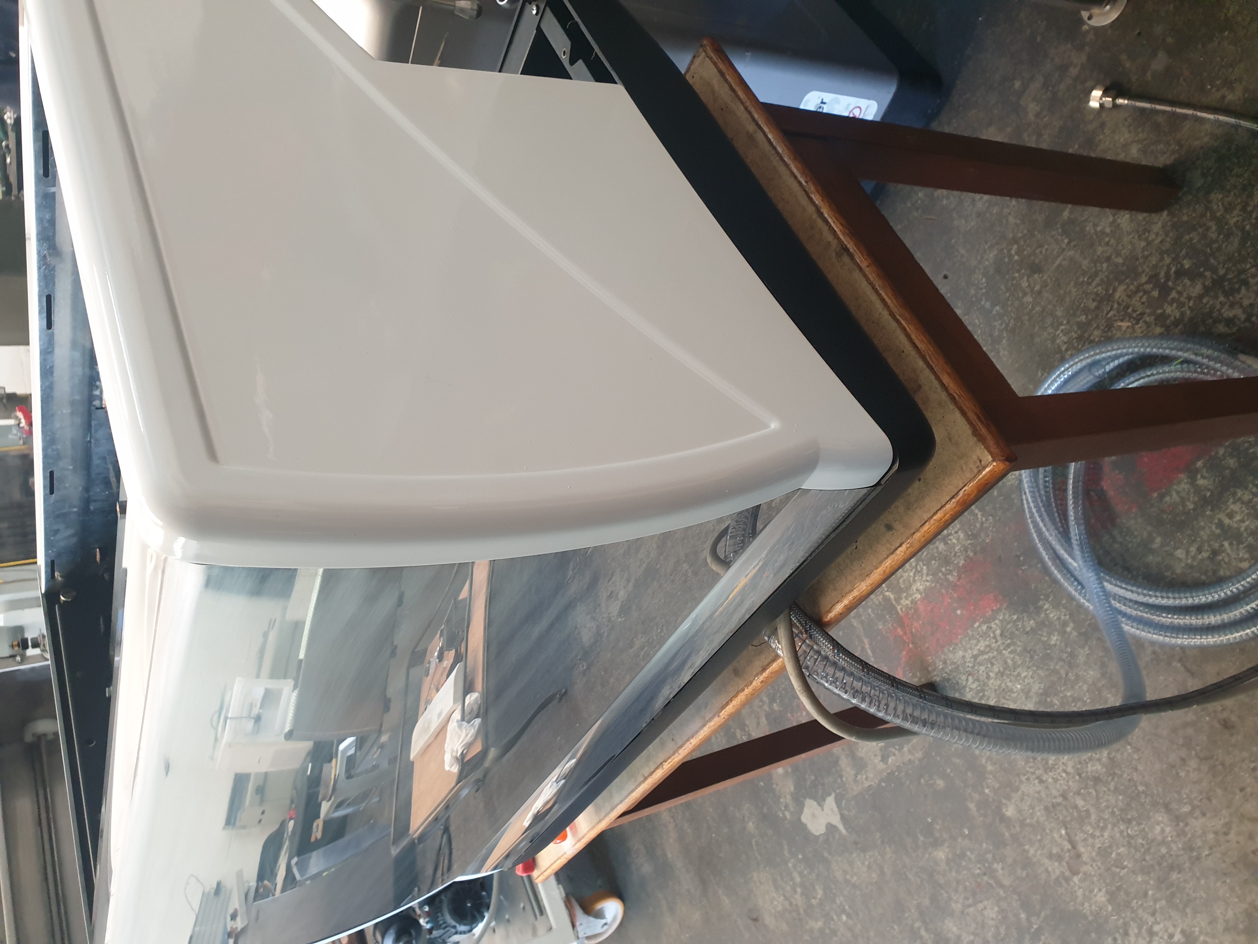 Commercial coffee machine after respray and plumbing work