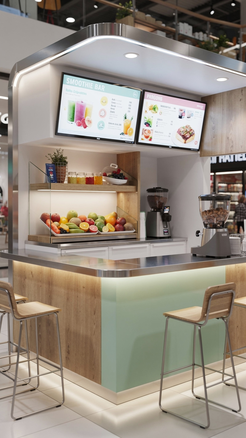 Frozen dessert kiosk context for soft-serve machine service