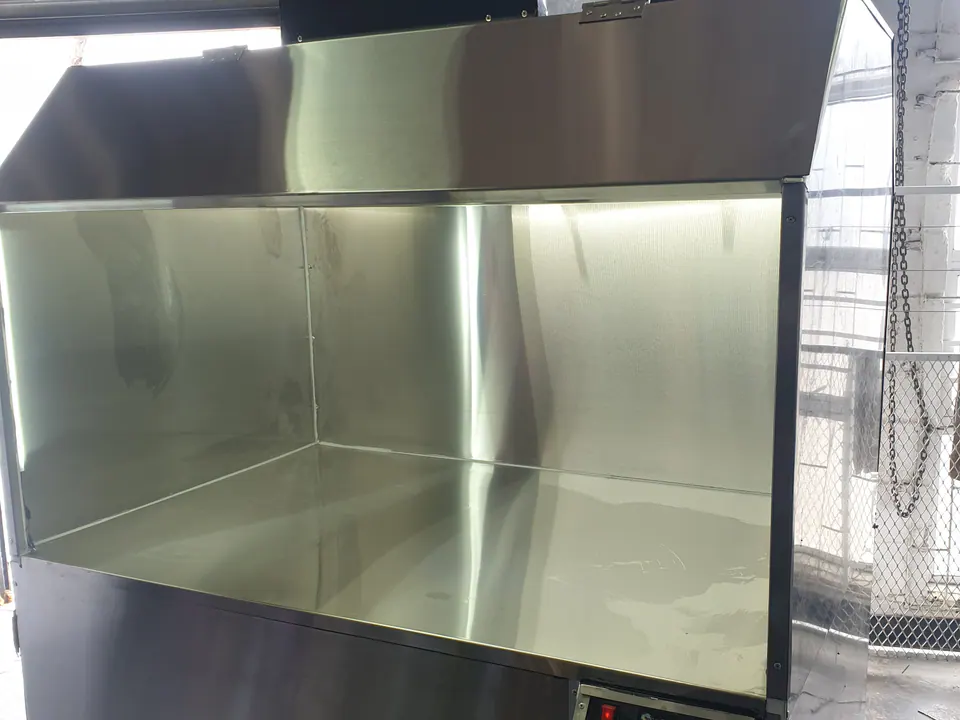 Custom chocolate spray booth built for food production