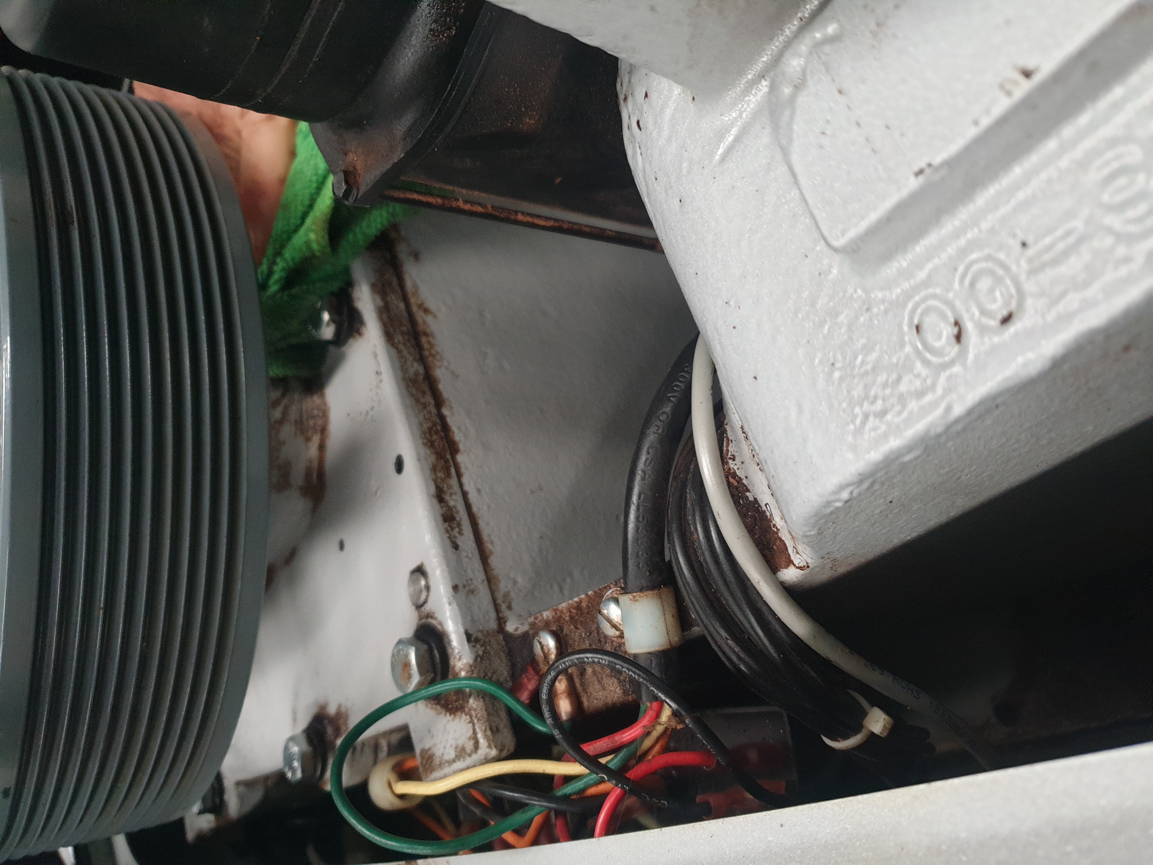 Hobart mixer drive and wiring area during onsite repair
