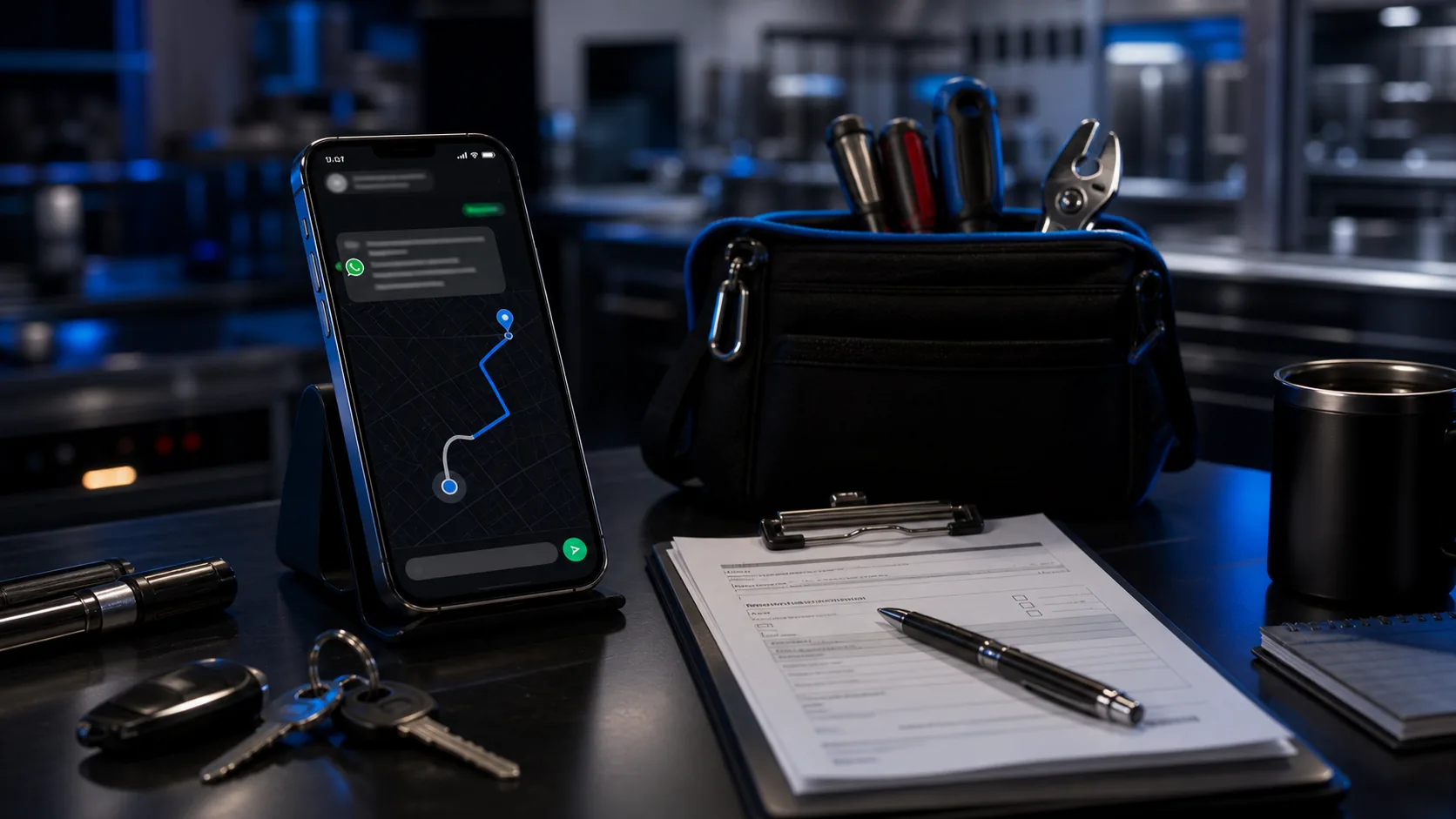 Service route planning with repair notes and technician tools