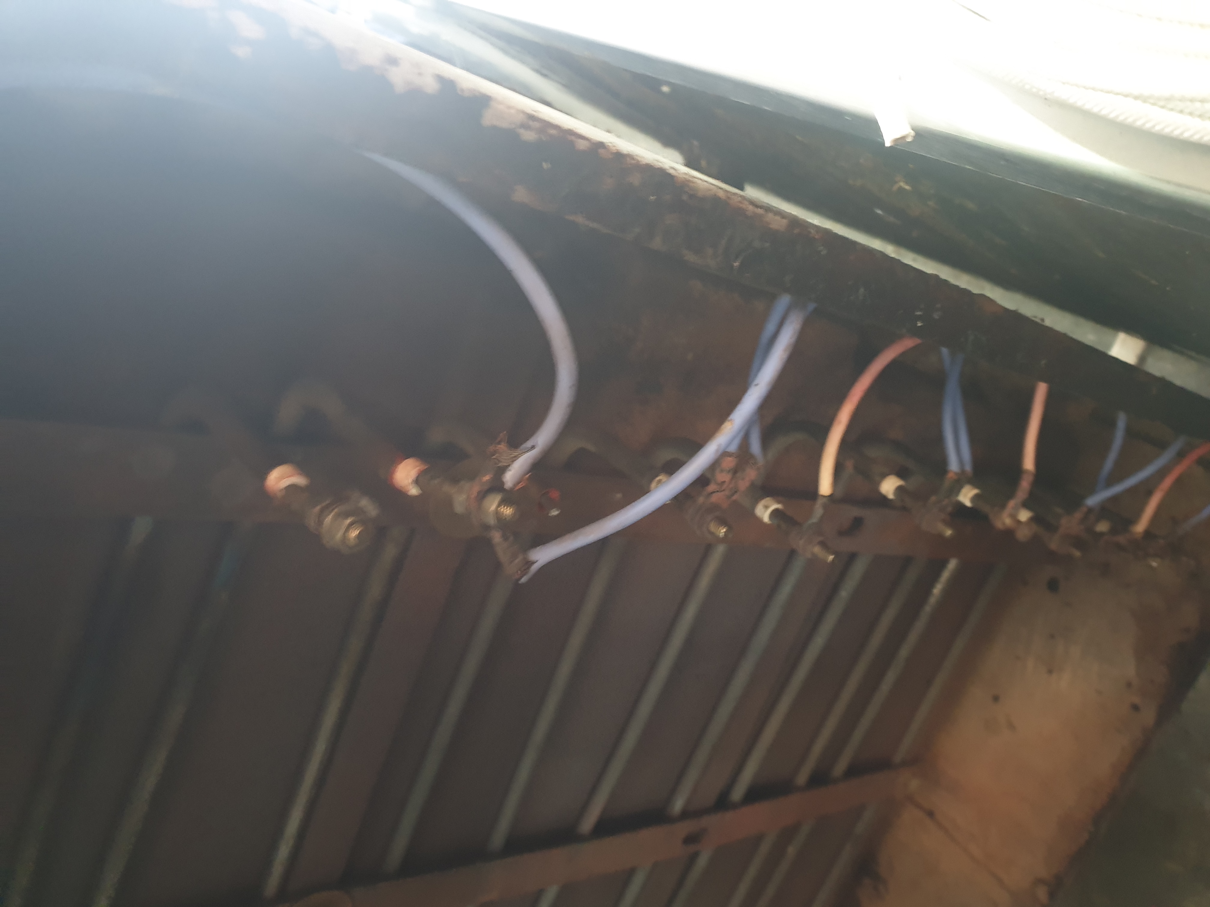 Original tilt pan wiring before rebuild and rewiring