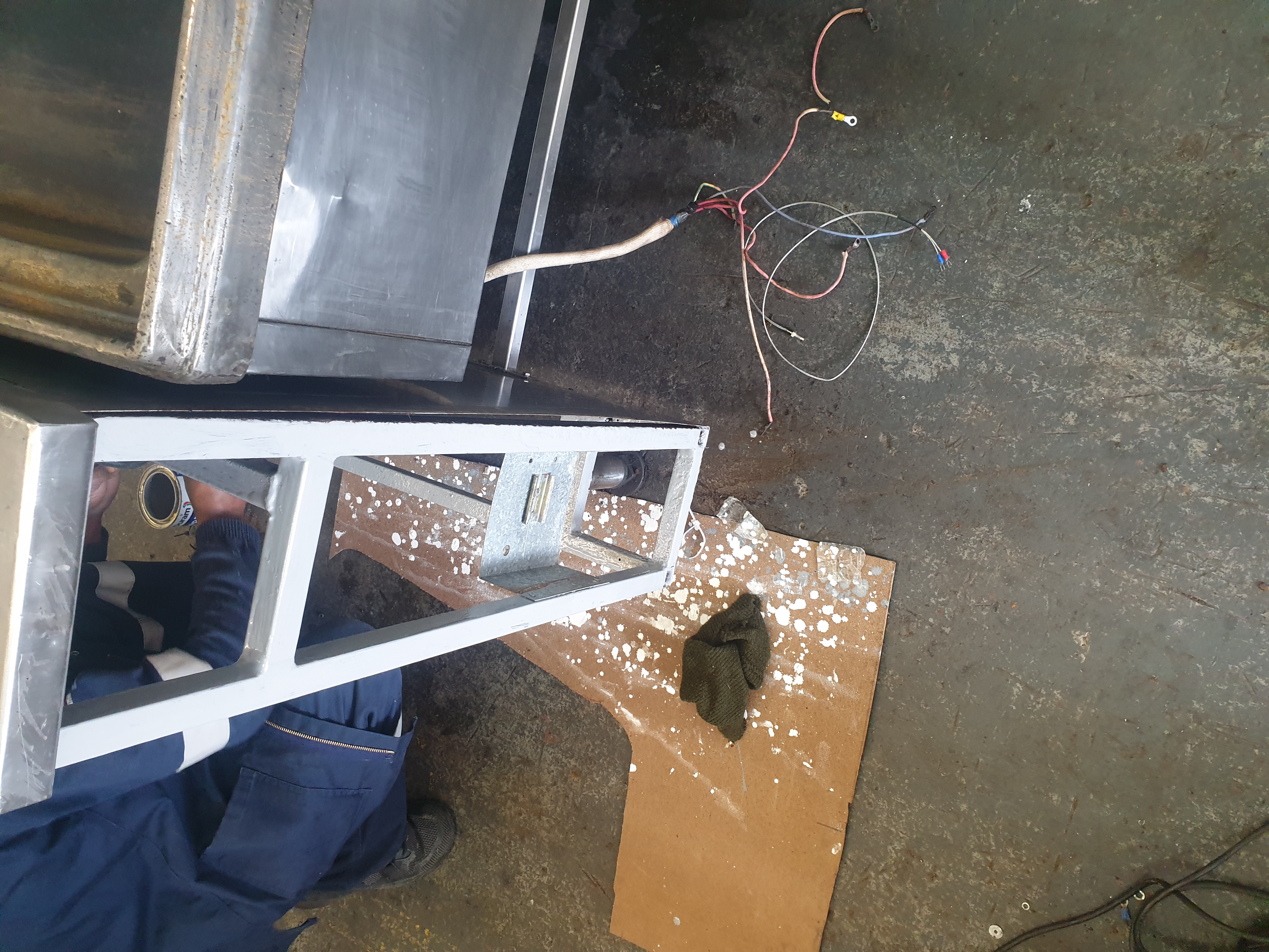 Tilt pan rebuild work with custom panel and wiring being prepared