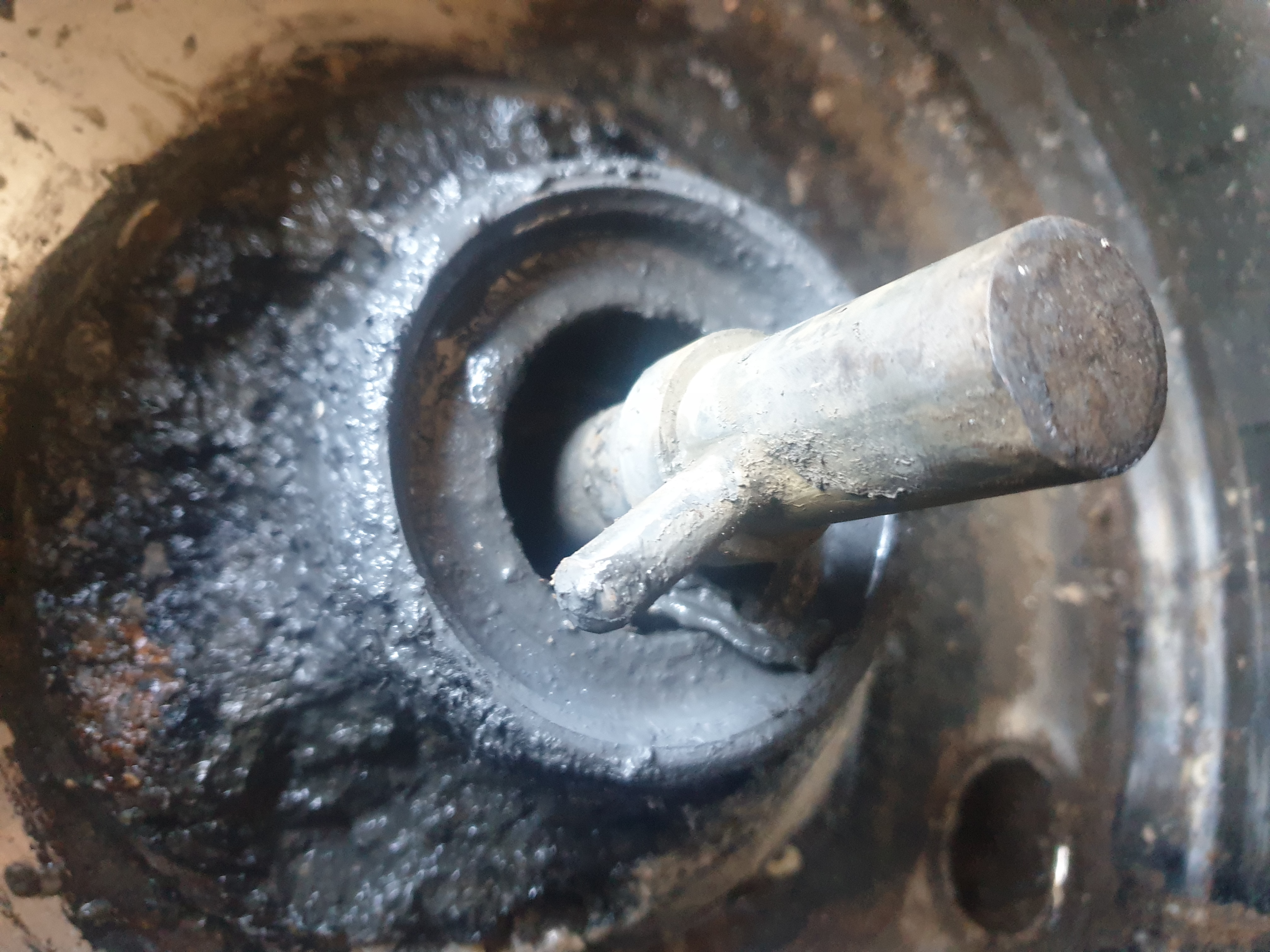 Potato peeler before refurbishment showing motor and body condition