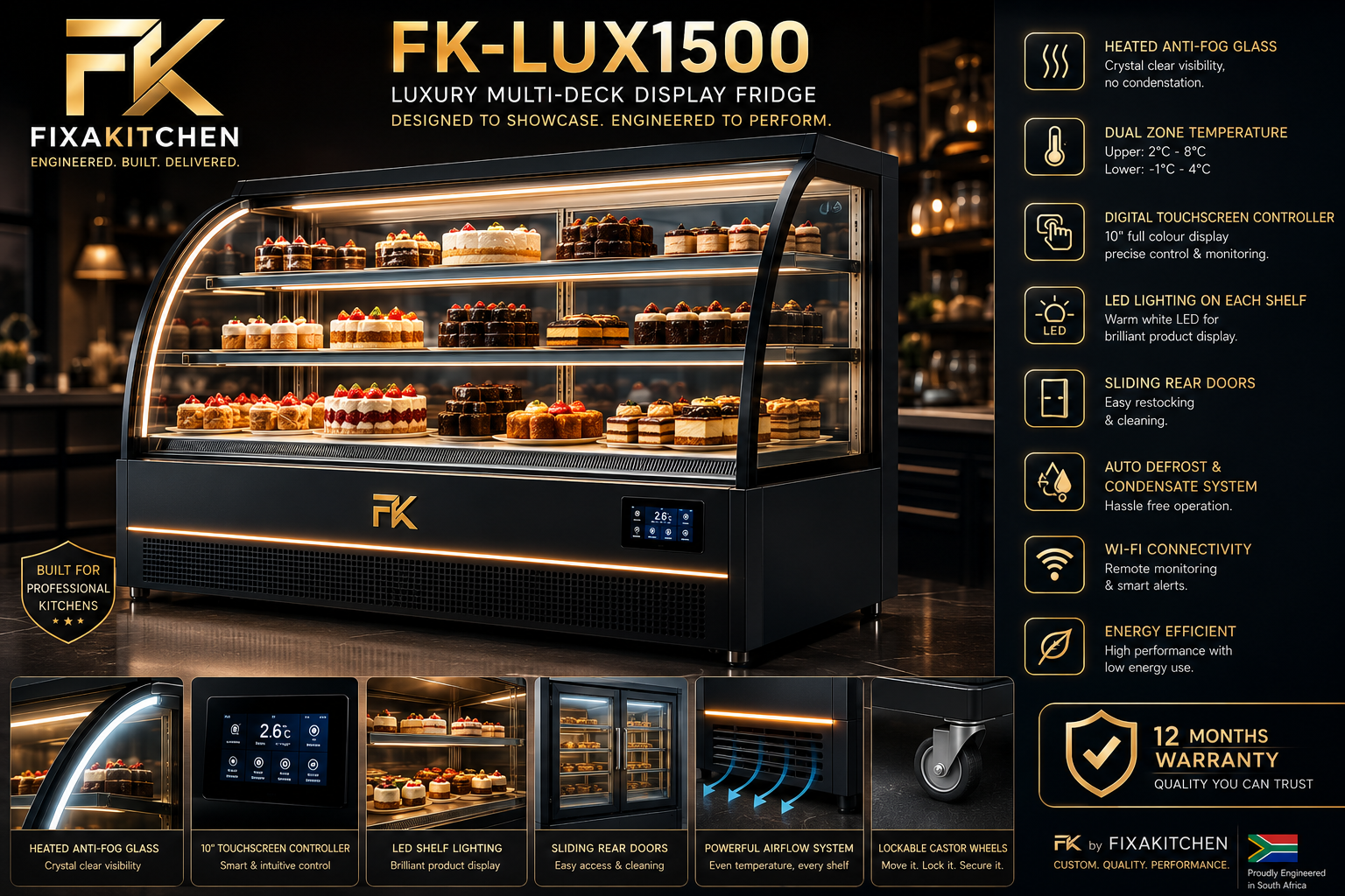 FK-LUX1500 display fridge available for custom manufacturing and branded production