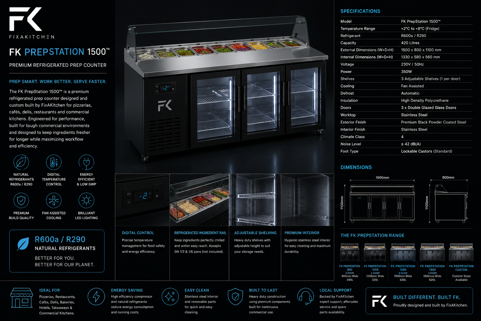 FK PrepStation 1500 custom refrigerated prep counter