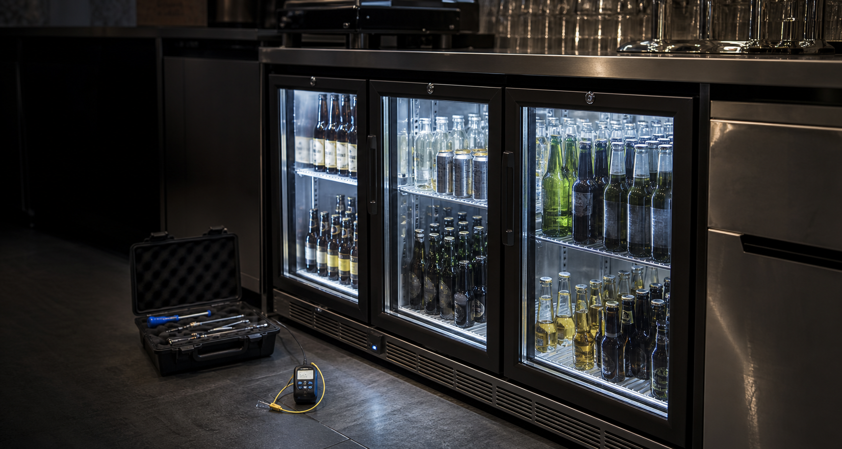 Commercial bottle cooler and refrigeration service tools in Cape Town