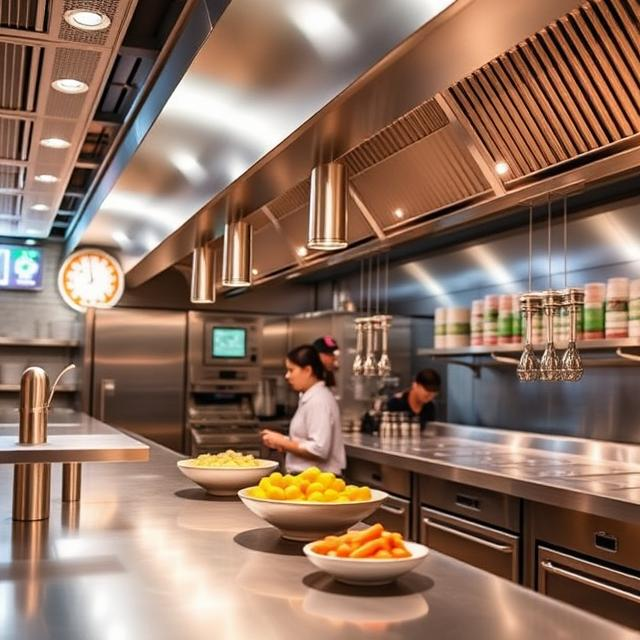 Commercial stainless steel kitchen fabrication and counters