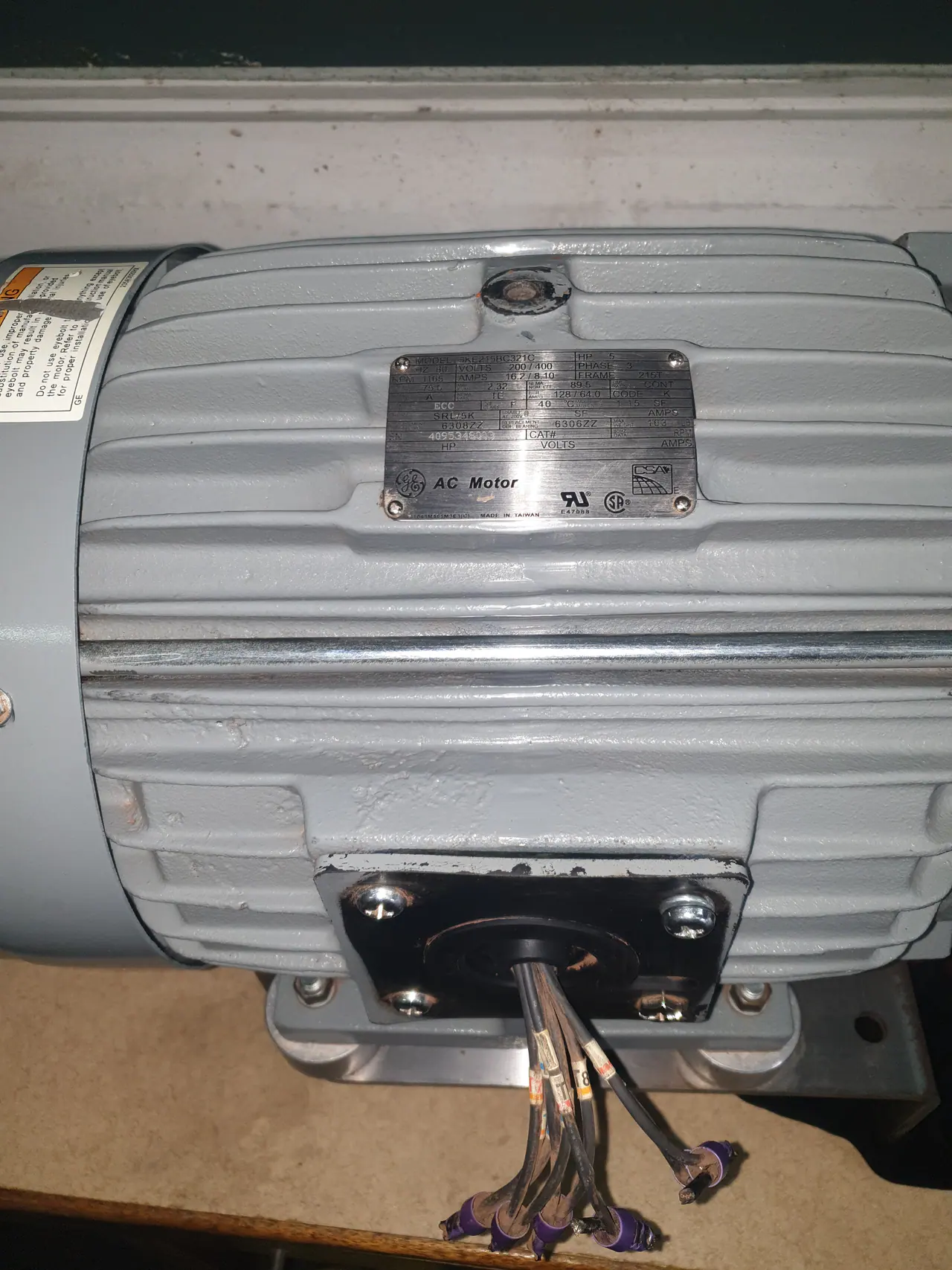 Commercial mixer motor data plate and wiring checks