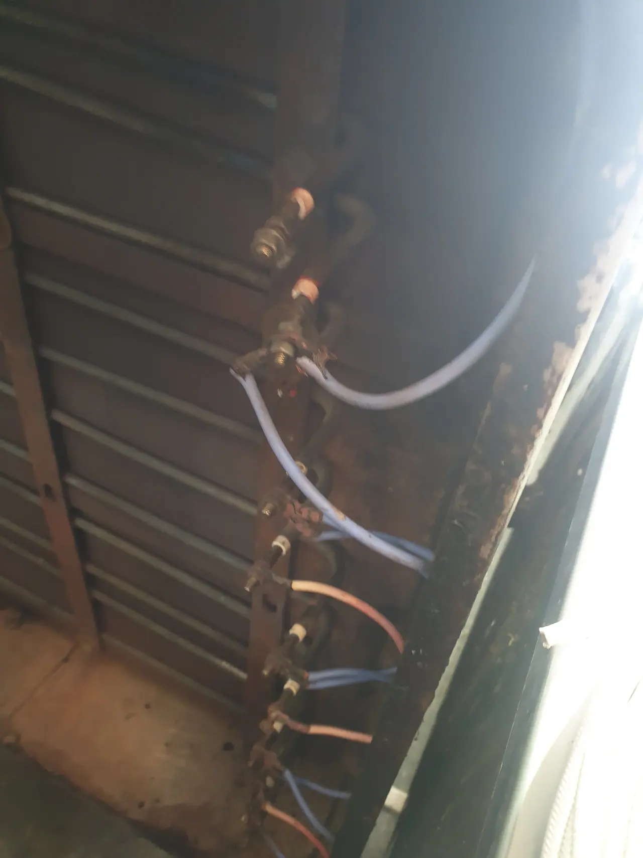 Original tilt pan wiring before rebuild and rewiring