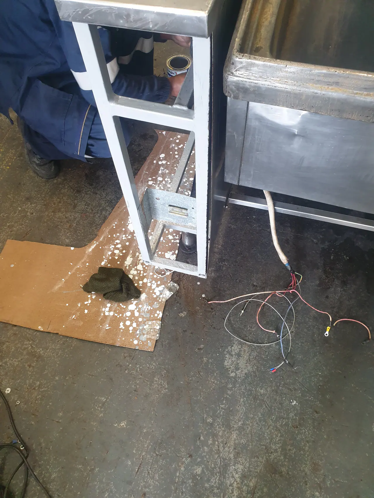 Tilt pan rebuild work with custom panel and wiring being prepared