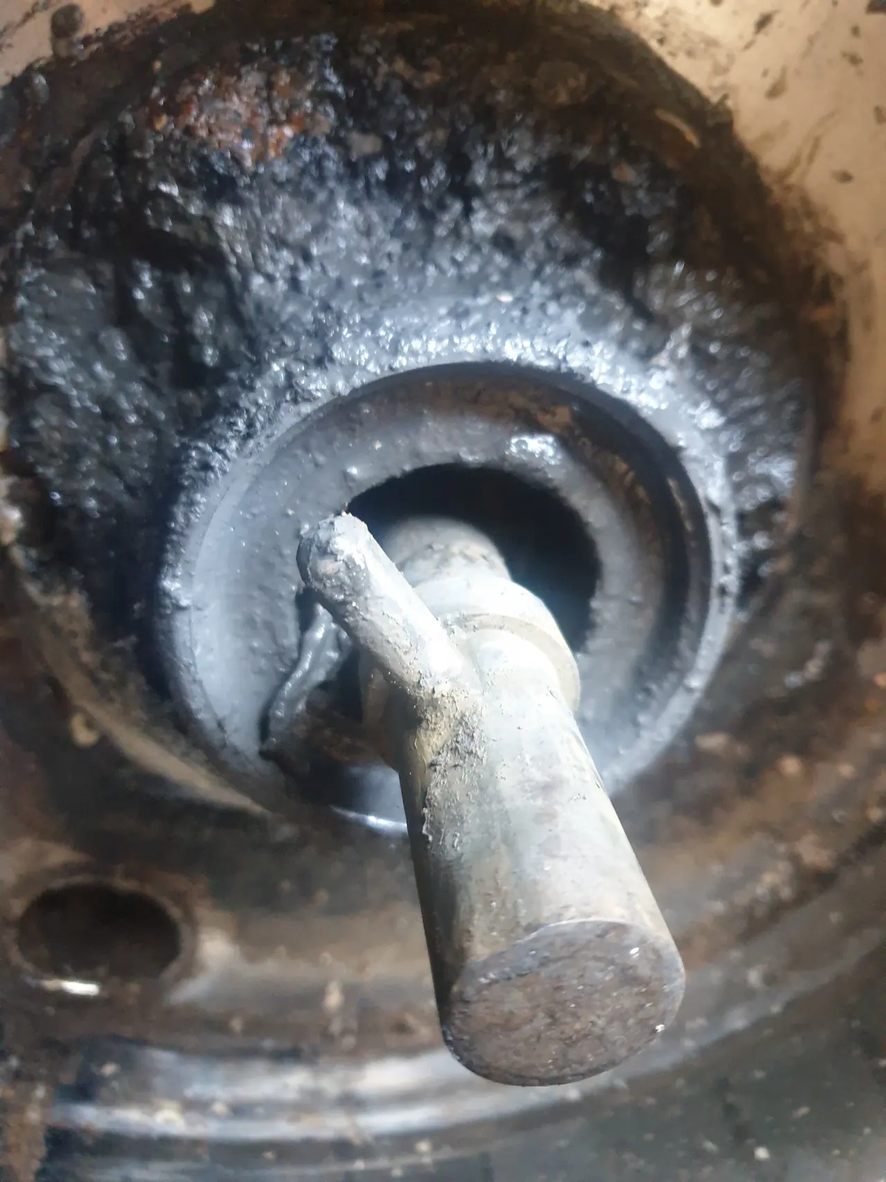 Potato peeler before refurbishment showing motor and body condition